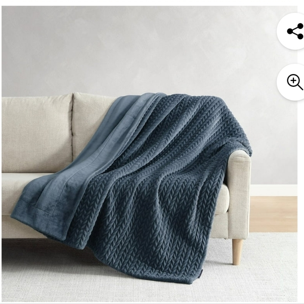 (5) Ann Taylors Luxurious Chevron Plush Throw Blanket